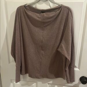 Ribbed Mauve Long Sleeve Top